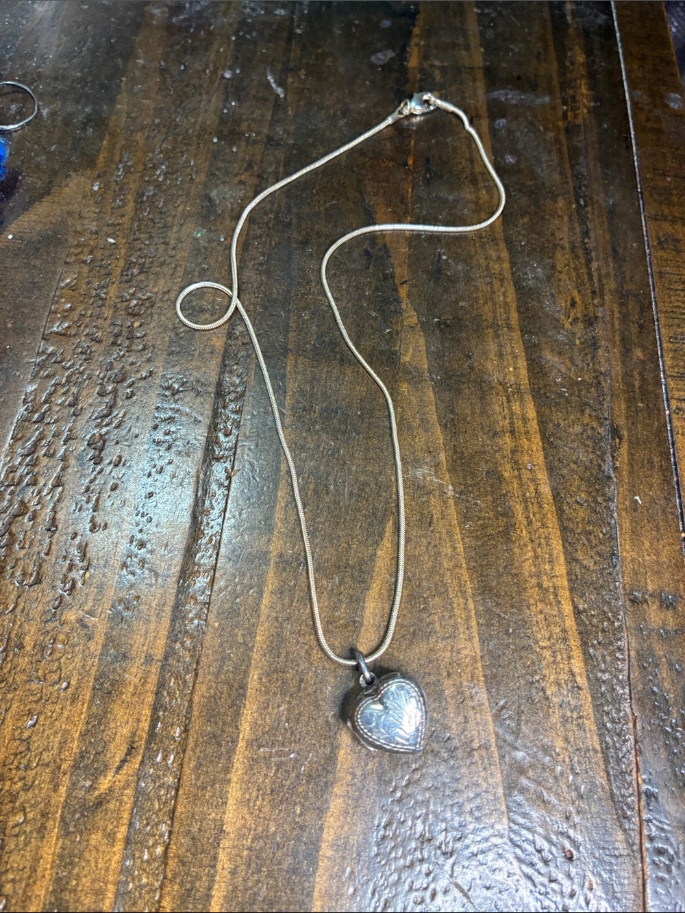 Sterling Silver Heart Pendant Necklace - Silver